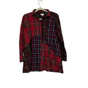 J. Jill Plaid Flannel Colorblocked Patchwork Style Size XS